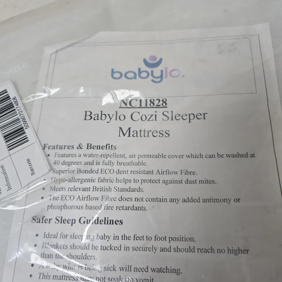 BABYLO COZI SLEEPER MATTRESS – 87 X 45 CM, NURSERY FURNITURE