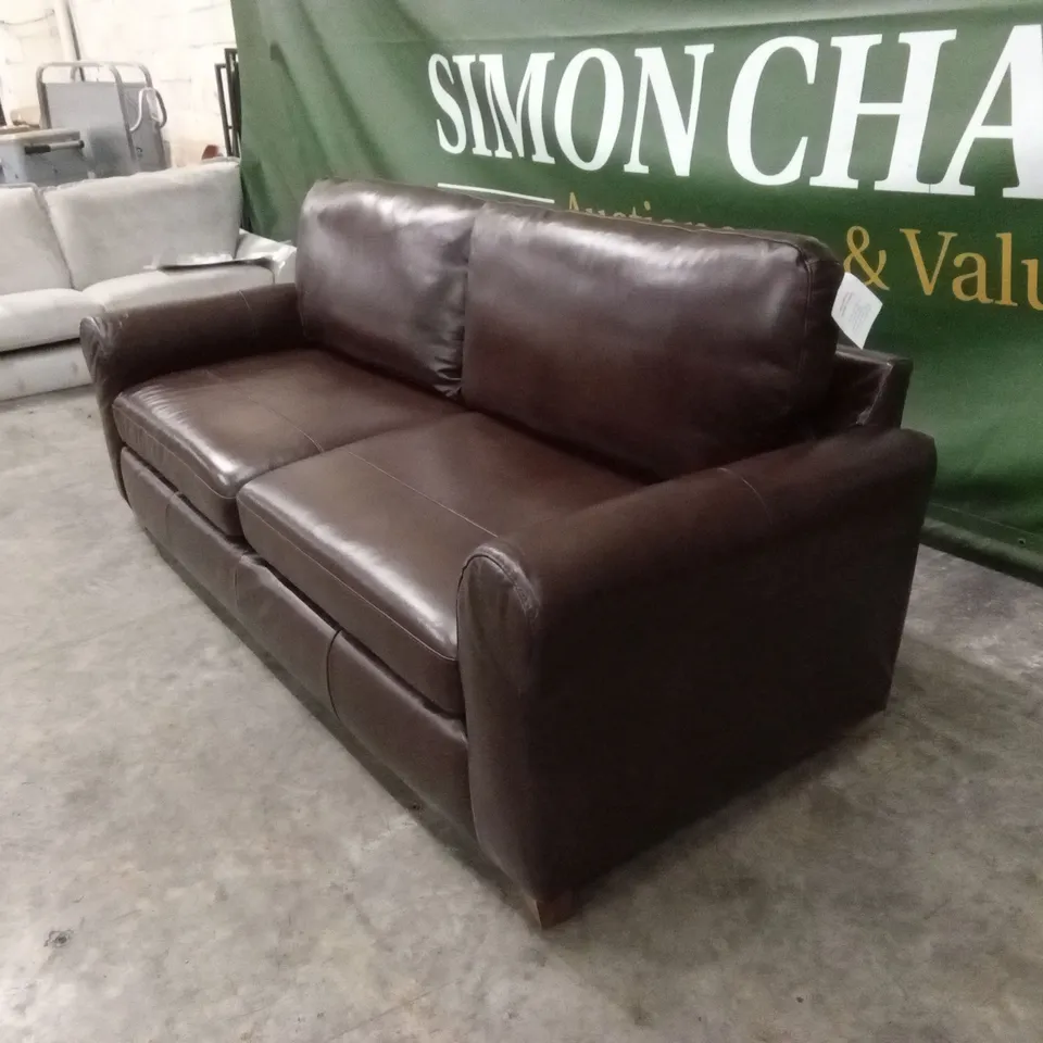 BAILEY 4 SEATER LEATHER SOFA - CHOCOLATE RRP £949