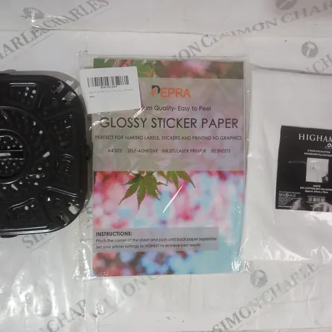 BOX OF APPROXIMATELY 15 ASSORTED HOUSEHOLD ITEMS TO INCLUDE HOUSEWIFE PILLOWCASES, GLOSSY STICKER PAPER, ETC