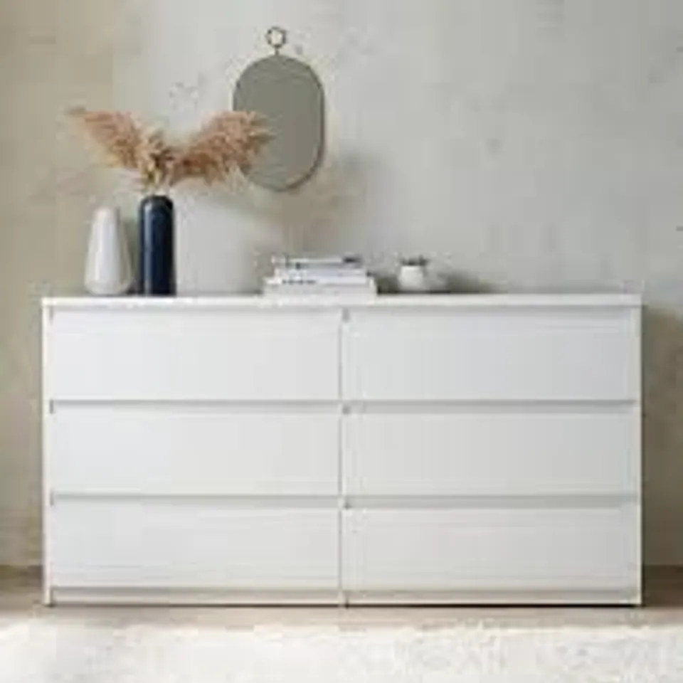 BOXED LISSON 6 DRAWER CHEST - WHITE (2 BOXES) RRP £179