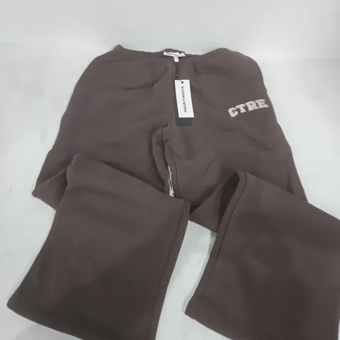 BAGGED COUTURE CLUB STRAIGHT LEG JOGGERS IN BROWN - UK 12