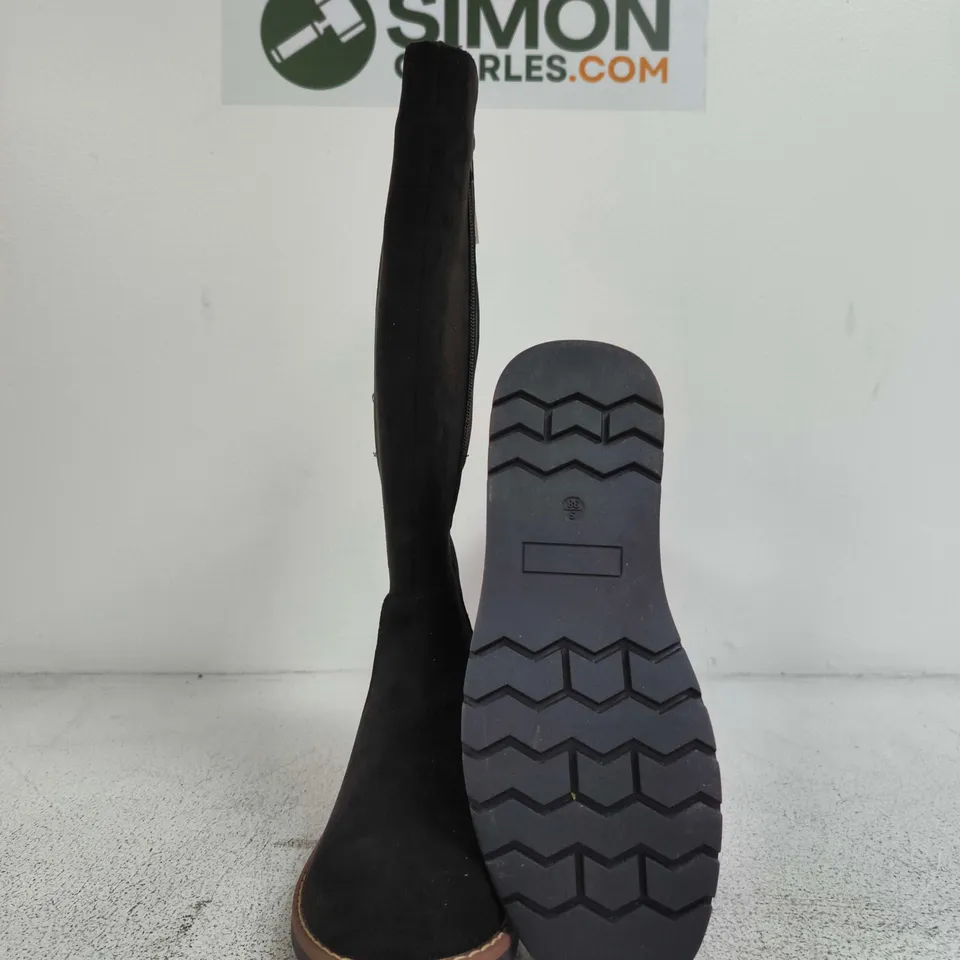 LISA BLACK MICROFIBRE KNEE-HIGH BOOT – SHOES BY EMMA, UK5