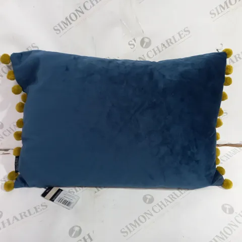 PAOLETTI FIESTA POLYESTER CUSHION 35X50CM INDIGO/OLIVE COLOUR