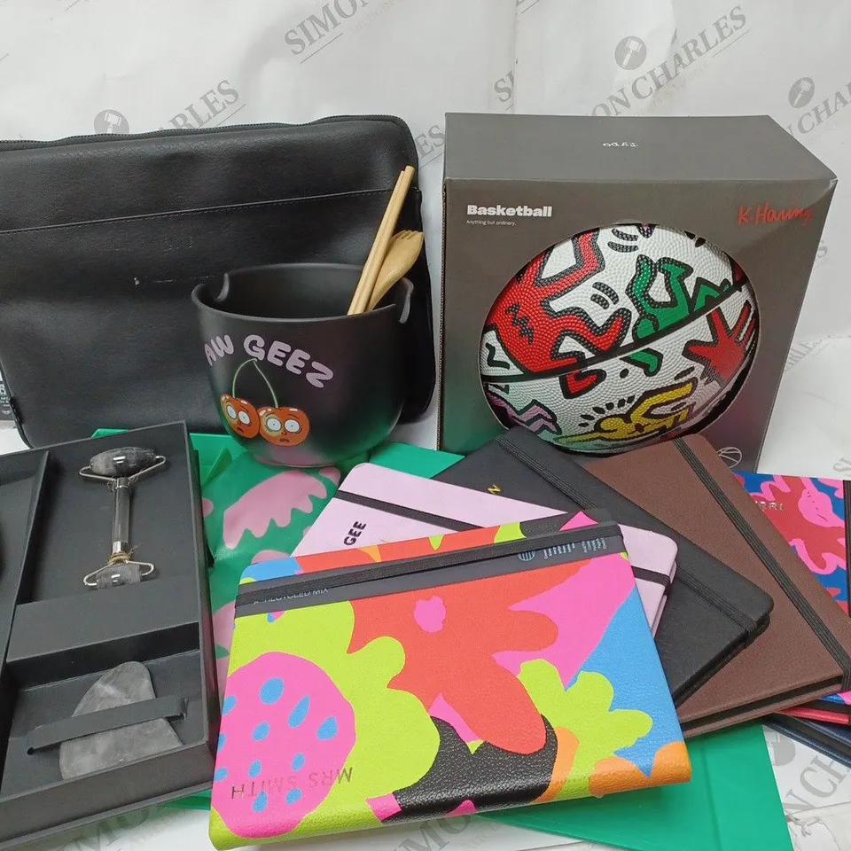 APPROXIMATELY 12 COTTON ON ITEMS INCLUDING KEITH HARING BASKETBALL, 2 SELF CARE KITS, LAPTOP SLEEVE AND LARGE BOWL WITH UTENCILS