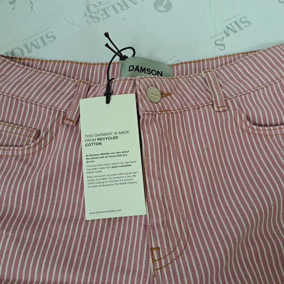 DAMSON MADDER PINK STRIPED WIDE LEG JEANS - 12