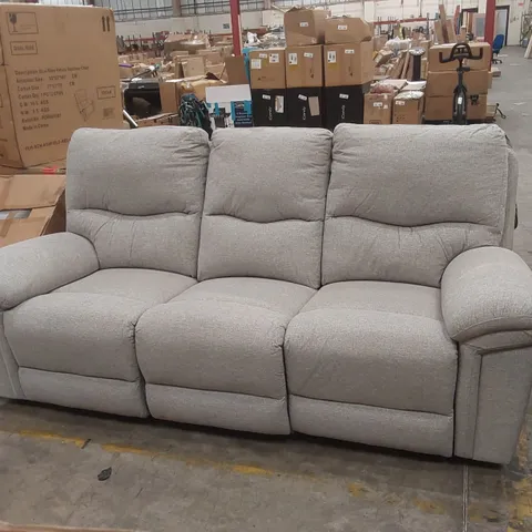QUALITY DESIGNER 3 SEATER FABRIC UPHOLSTERED MANUAL RECLINING SOFA
