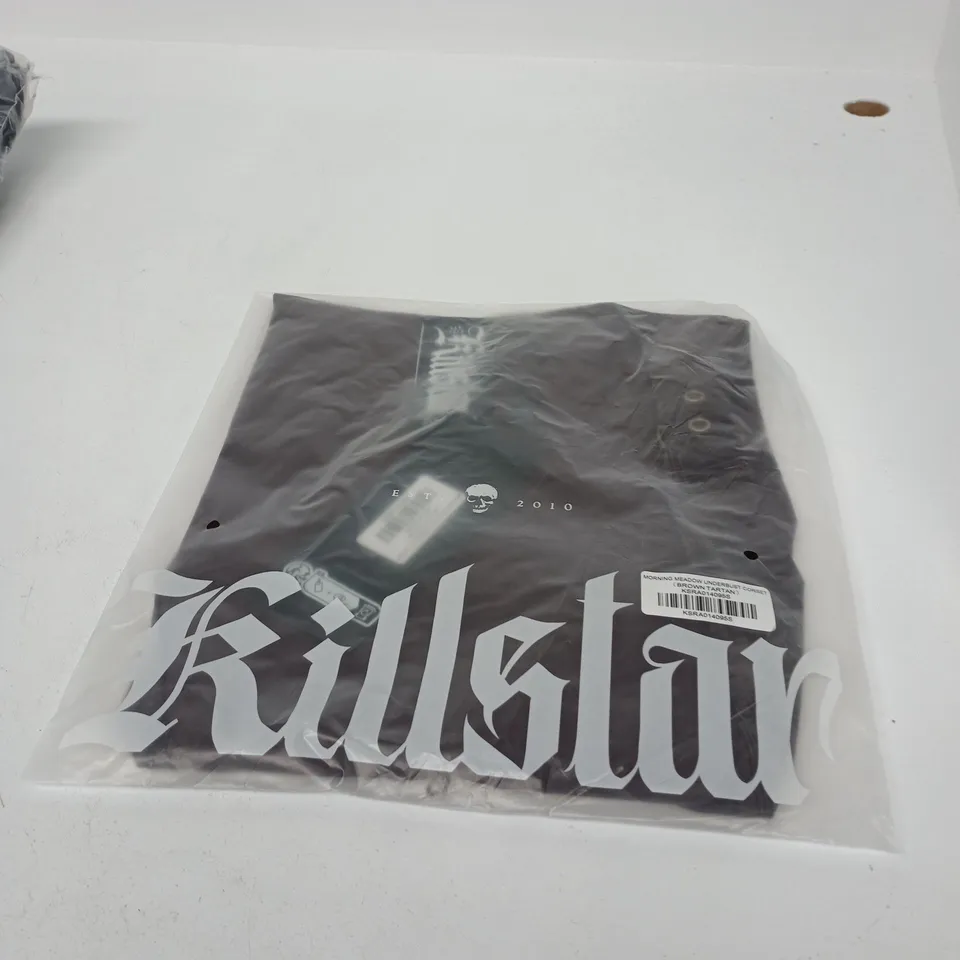 BOX OF APPROXIMATELY 24  ASSORTED BRAND NEW KILLSTAR CLOTHING ITEMS INCLUDING  MORNING MEADOW UNDERBUST CORSET AND HAZEVEIL CARDIGAN 
