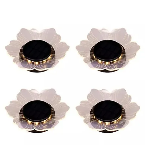 GARDEN REFLECTIONS SET OF 4 COLOUR CHANGING SOLAR ACRYLIC FLOWER LIGHTS