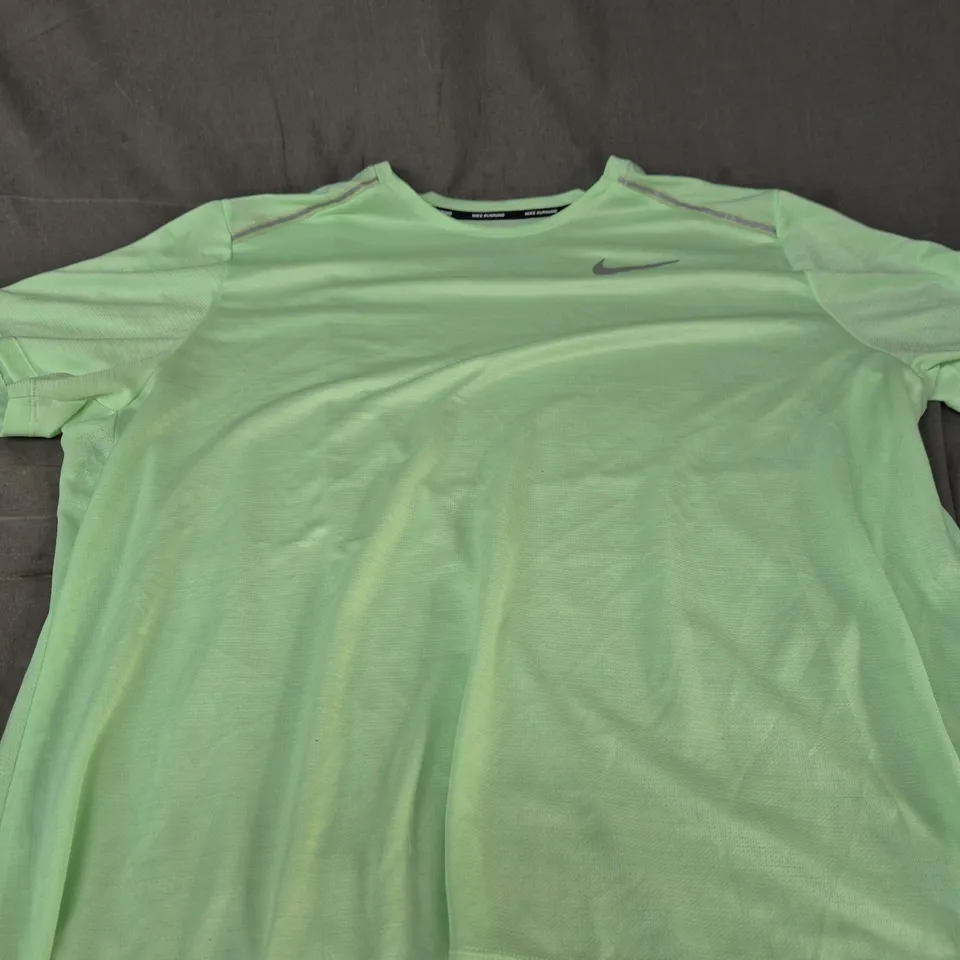 NIKE RUNNING DRI-FIT LIME GREEN SHORT-SLEEVE T-SHIRT - 2XL