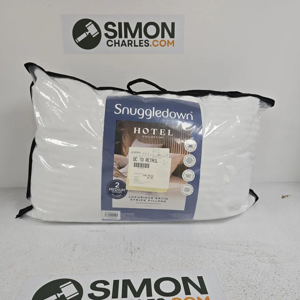 SNUGGLEDOWN HOTEL COLLECTION 2 MEDIUM PILLOWS