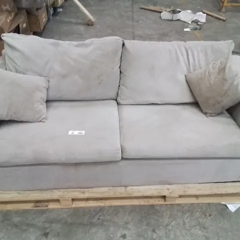 QUALITY DESIGNER GREY FABRIC UPHOLSTERED 3 SEATER SOFA