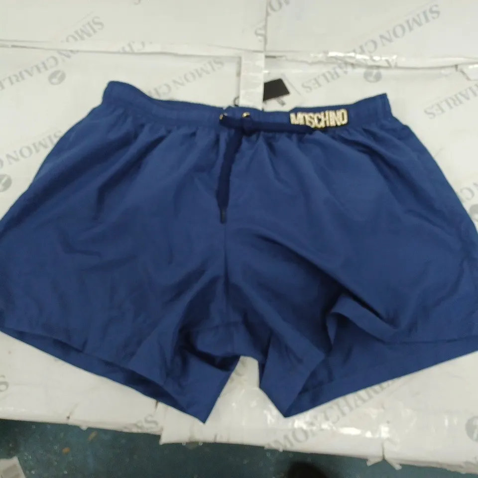 MOSCHINO NAVY BLUE LOGO SWIMMING SHORTS- LARGE