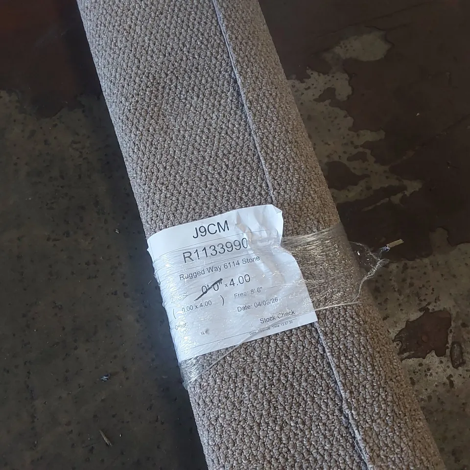 ROLL OF QUALITY RUGGED WAY STONE CARPET - APPROXIMATELY 2.65 x 4m