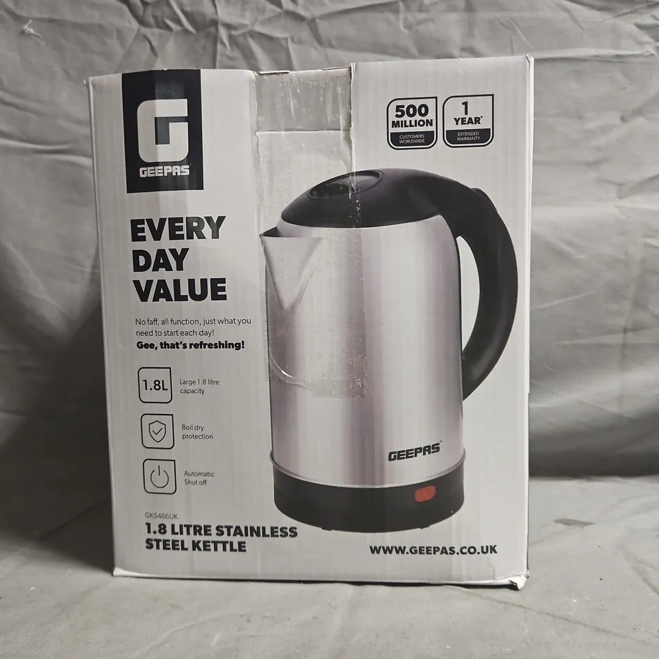 GEEPAS 1.8 LITRE STAINLESS STEEL KETTLE