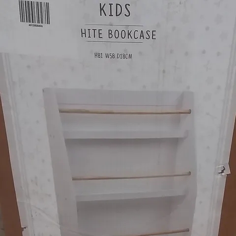 BOXED KIDS WHITE BOOKCASE - H81 X W58 X D18 CM