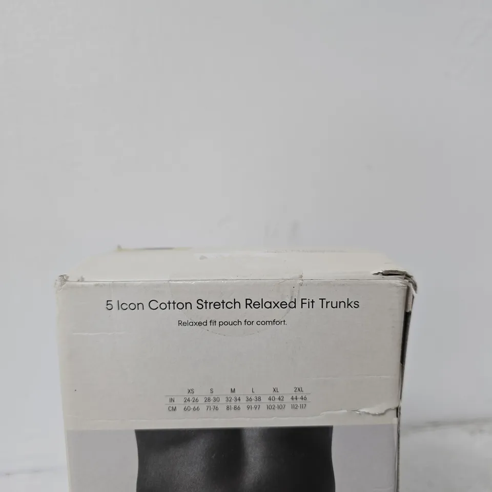 CALVIN KLEIN ICON COTTON STRETCH RELAXED FIT TRUNKS – 5 PACK (MEN'S UNDERWEAR) (UK L)