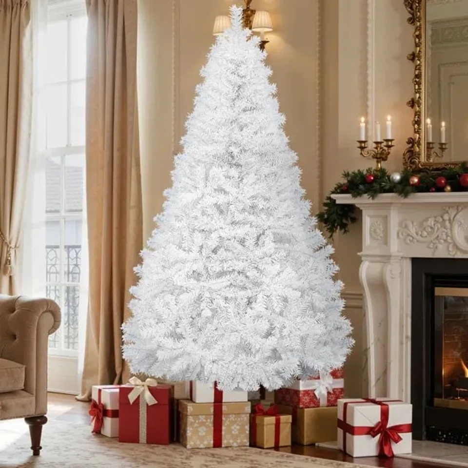 BOXED ARTIFICIAL CHRISTMAS TREE WITH FOLDABLE METAL STAND & METAL FRAME 