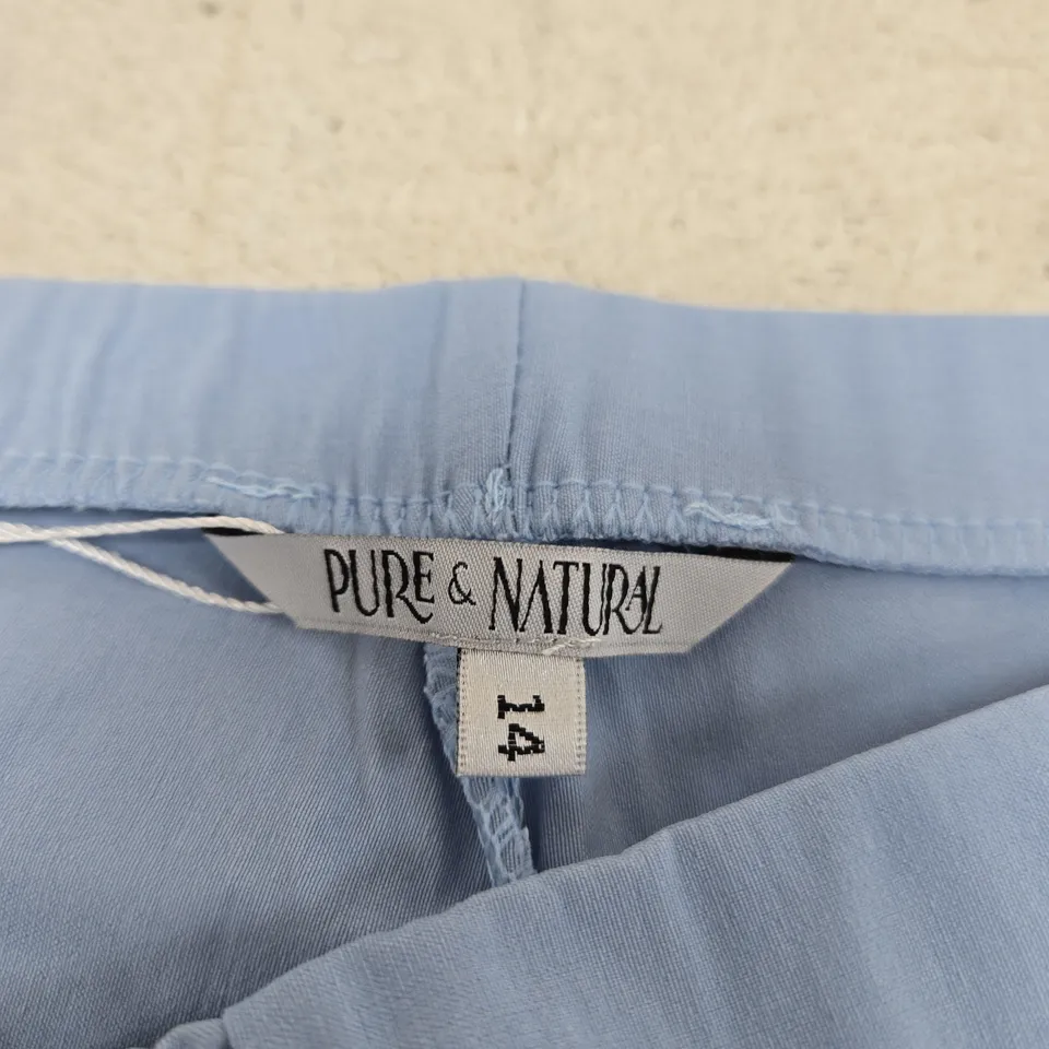 PURE & NATURAL WOMEN’S LIGHT BLUE TROUSERS – UK SIZE 14