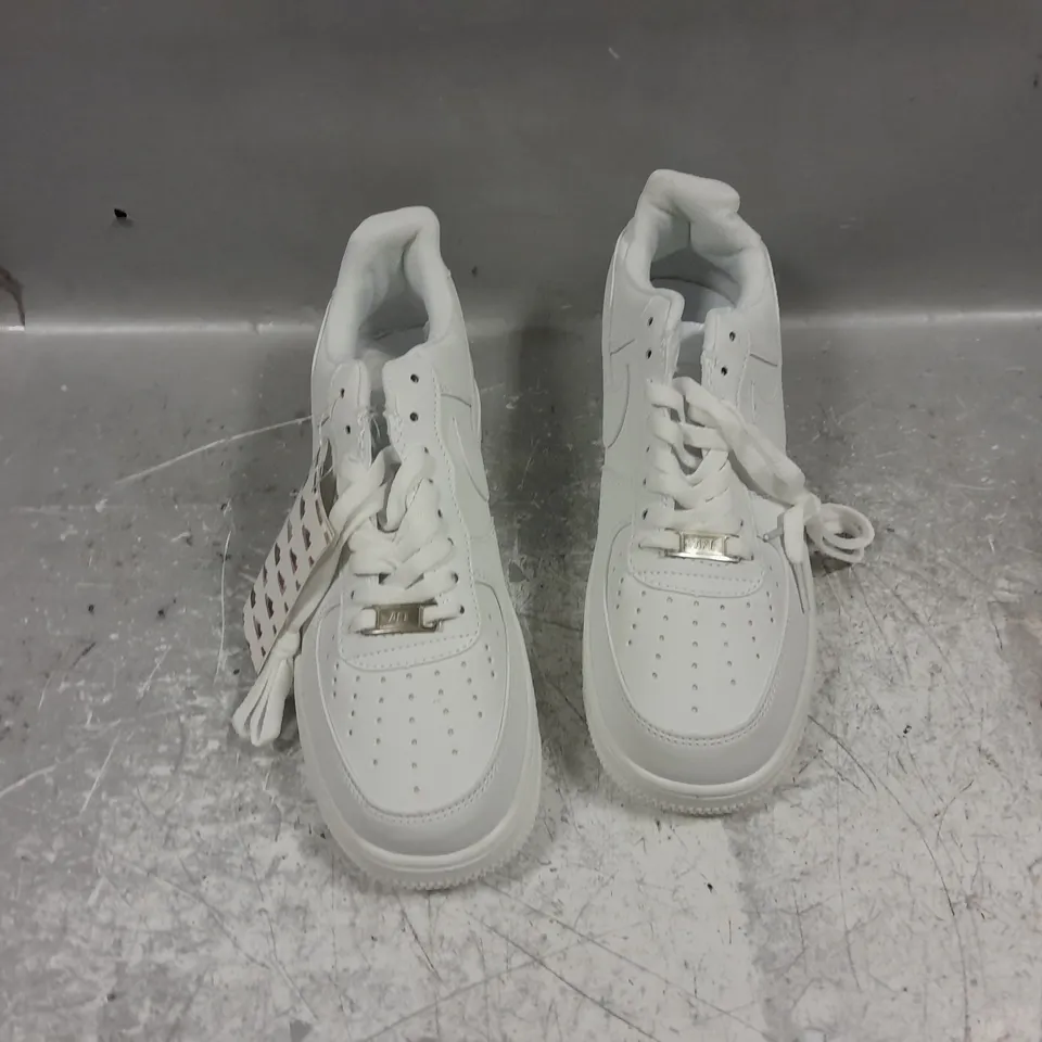 UNBOXED PAIR OF NIKE AIR FORCE 1 ALL WHITE UK 7 