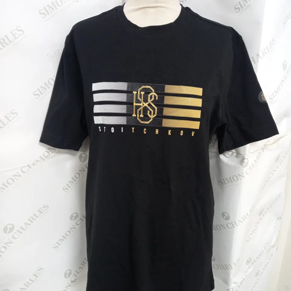 KRISTO STOITCHKOV PRINTED TSHIRT IN BLACK SIZE L