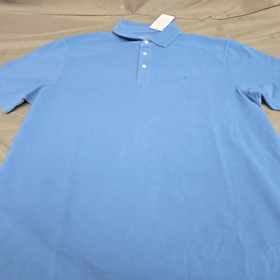 HACKETT SEA BLUE POLO SHIRT - SIZE LARGE