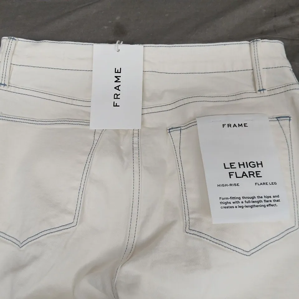 FRAME LE HIGH FLARE HIGH RISE JEANS IN WHITE - 28
