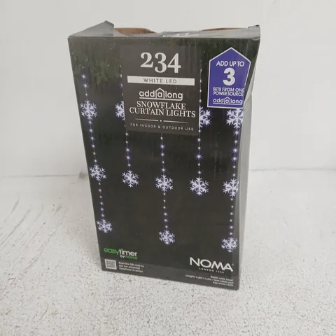 SNOWFLAKE CURTAIN LIGHTS, 234 WHITE LEDS – NOMA (INDOOR & OUTDOOR USE)