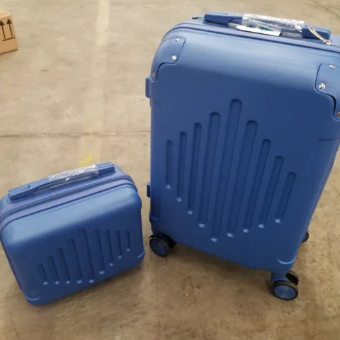 BOXED FCH 2PC HARD SHELL TRAVEL SUITCASES - BLUE