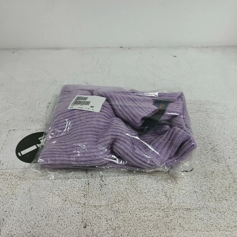 RUTH LANGSFORD KNITTED ZIP GILET LILAC EXTRA LARGE