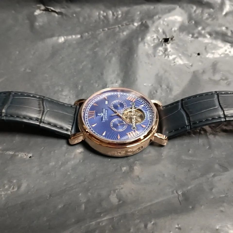 SAMUEL JOSEPH AUTOMATIC LIMITED EDITION WRISTWATCH - ROSE GOLD/BLUE