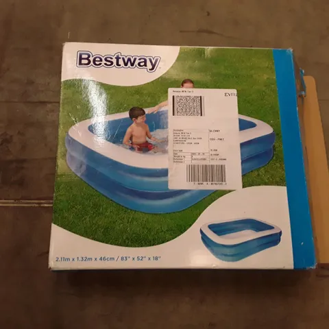 BOXED BESTWAY 2.11M X 1.32M X 46CM INFLATABLE POOL 