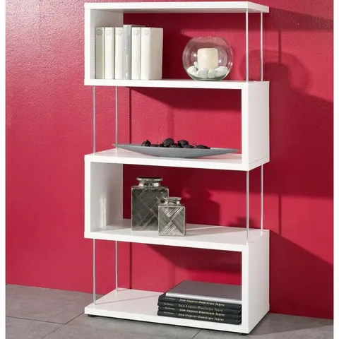 BOXED BOOKCASE MATT WHITE SIZE: 126CM H X 66CM W