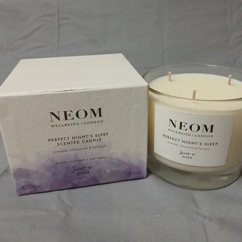NEOM PERFECT NIGHT'S SLEEP SCENTED CANDLE (LAVENDER, CHAMOMILE & PATCHOULI) - 420G (WELLBEING LONDON)