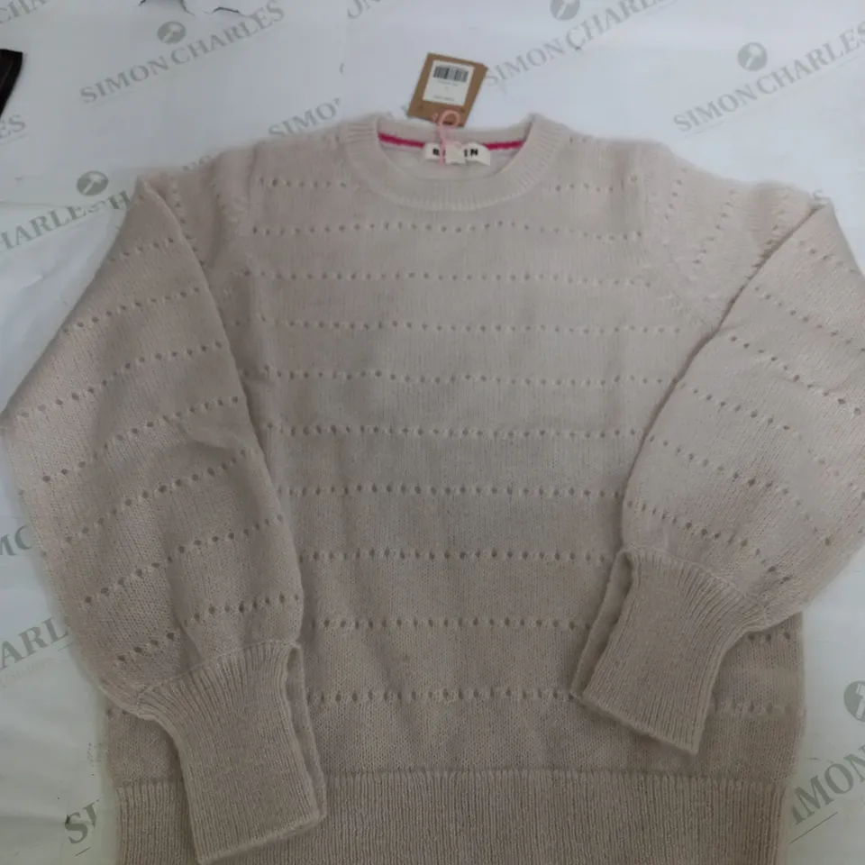 BODEN KNITTED JUMPER IN WASHED TAN - SMALL