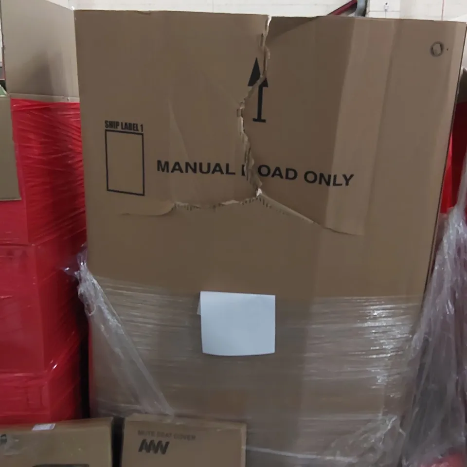 PALLET OF ASSORTED ITEMS INCLUDING: CLOTHES RAIL, ROLLER BLINDS, KITTEN LITTER BOX, TOILET SEAT COVER
