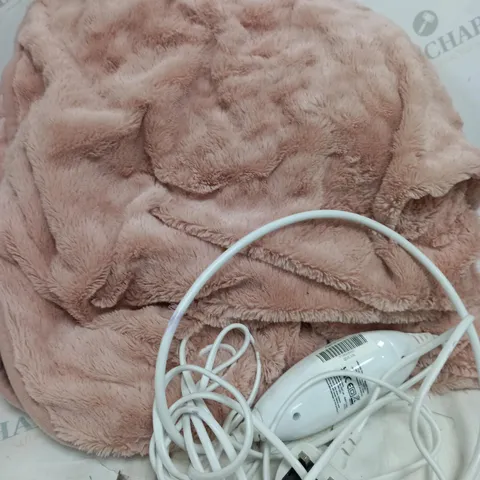 COZEE HOME VELVET SOFT HEATED BLANKET IN PINK