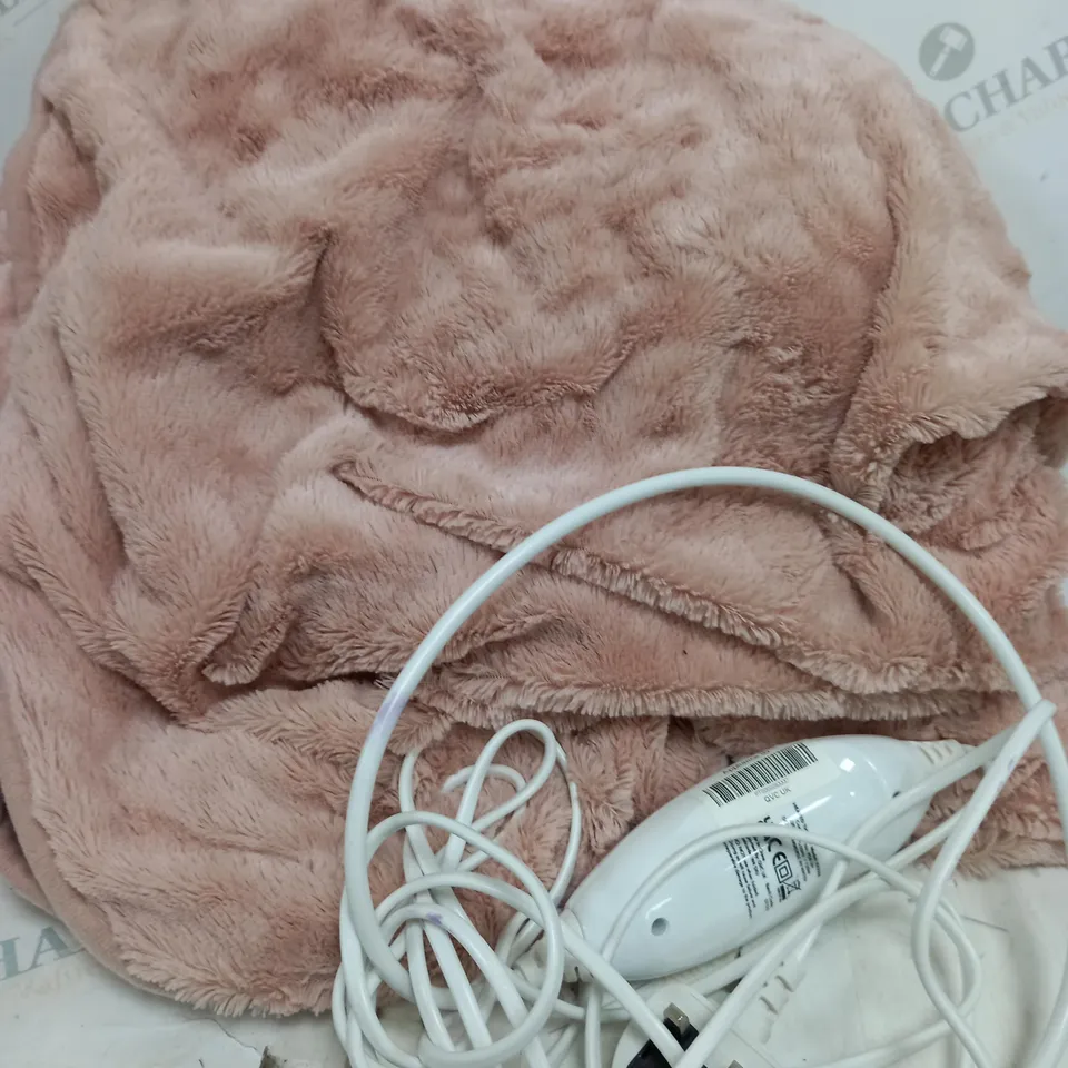 COZEE HOME VELVET SOFT HEATED BLANKET IN PINK