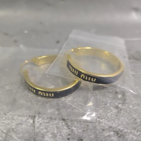 MIU MIU PAIR OF GOLD EFFECT RING EARRINGS