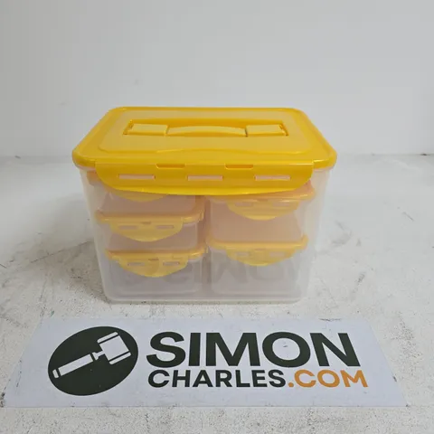 LOCK AND LOCK PLASTIC STORAGE BOXES WITH LIDS YELLOW