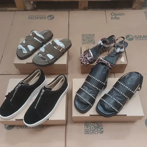 PALLET CONTAINING APPROXIMATELY 200x BRAND NEW ASSORTED DESIGNER SHOES INCLUDING: JD WILLIAMS SHOES, ANTHOLOGY SANDALS ECT