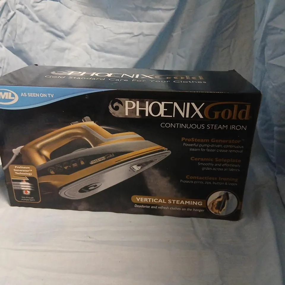 PHOENIX GOLD CONTINUOUS STEAM IRON – BOXED, JML AS SEEN ON TV