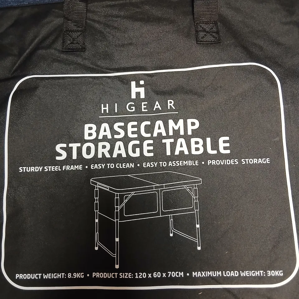 HIGEAR BASECAMP STORAGE TABLE – CARRY BAG INCLUDED, GARDEN & PATIO FURNITURE