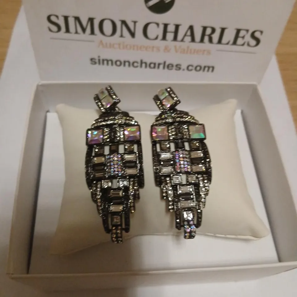 BUTLER & WILSON ART DECO DROP EARRINGS 