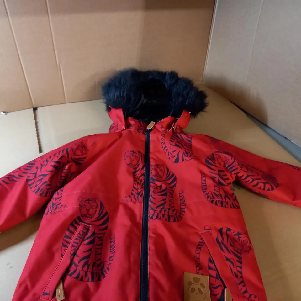 MINI RODINA RED COAT WITH ANIMAL DETAIL - SIZE UNKNOWN