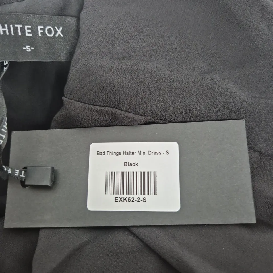 WHITE FOX BAD THINGS HALTER MINI DRESS – BLACK – UK SIZE S