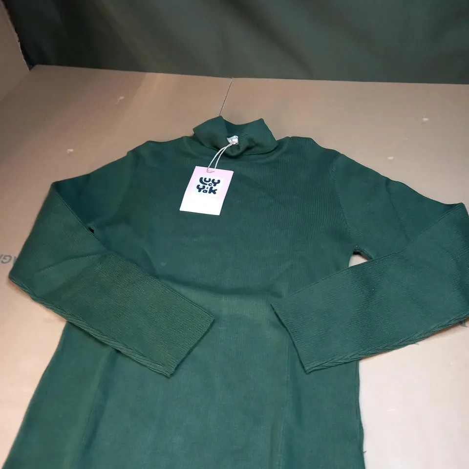 LUCY AND YAK AIDEN ROLL NECK TOP ORGANIC COTTON SIZE M