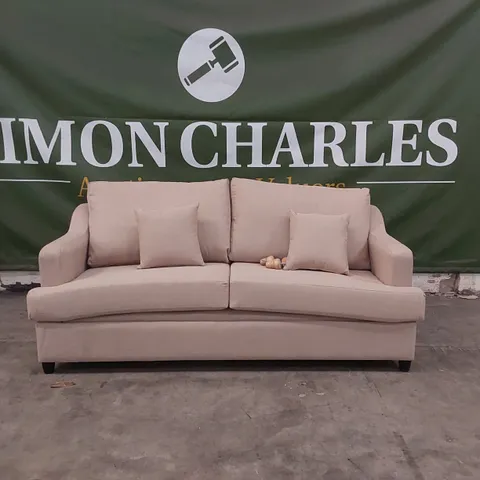 QUALITY DESIGNER ATWORTH 3.5 SEATER SOFA BED - BEIGE