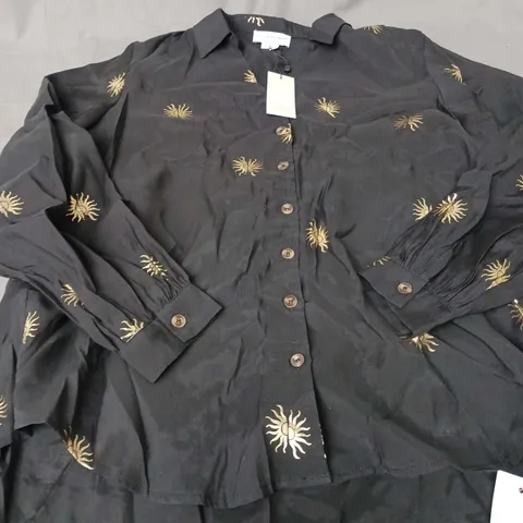 NEVER FULLY DRESSES GOLD SUN MILEY SHIRT - SIZE 12