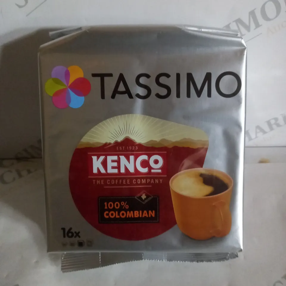 BOX OF APPROX 5 X 16 KENCO TASSIMO PURE COLOMBIAN COFFEE CAPSULES 