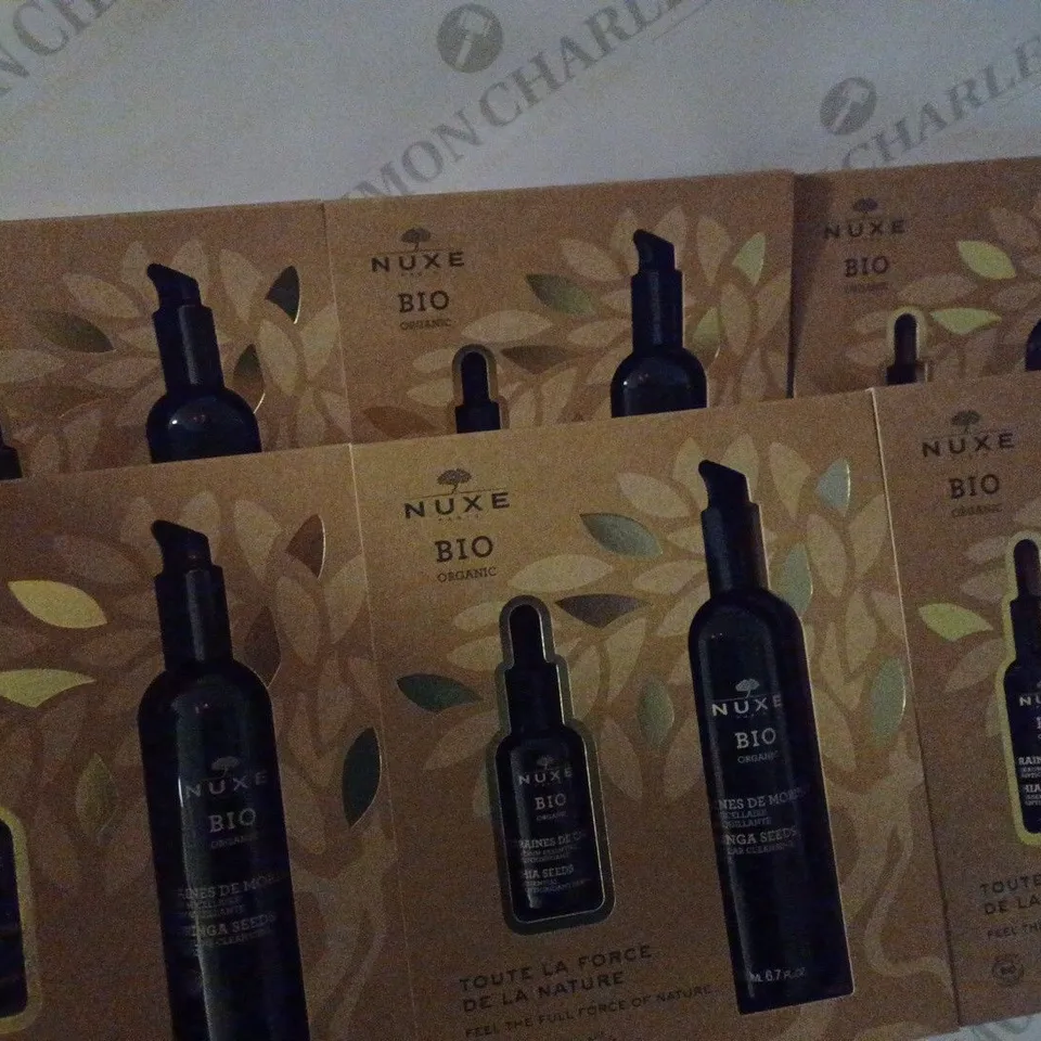 LOT OF 6 NUXE PARIS BIO ORGANIC ALL THE FORCE OF NATURE GIFT SET TO INCLUDE ESSENTIAL ANTIOXIDANT SERUM 30ML & MICELLAR CLEANSING WATER 200ML
